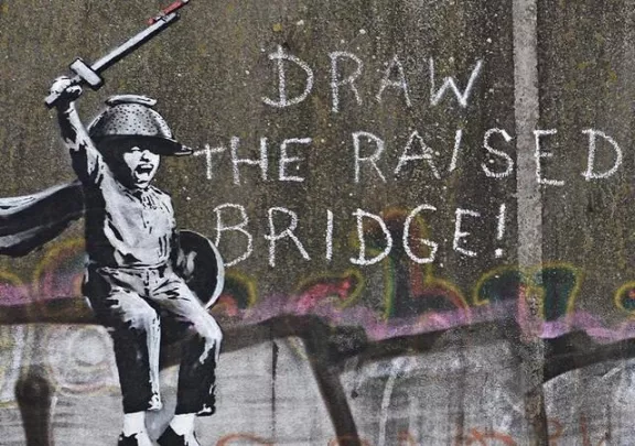 Banksy Hull UK Draw Raised Bridge