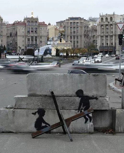 Banksy Kyiv Ukraine see saw