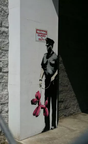 Banksy LA guard on duty