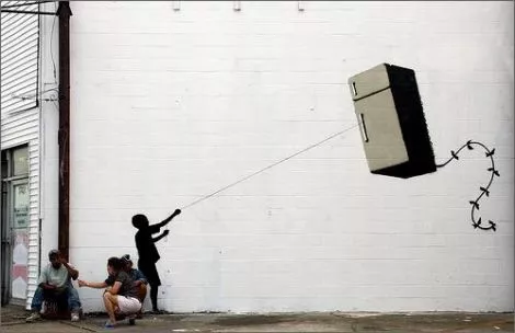 Banksy New Orleans Fridge Kite