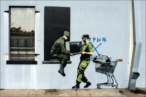 Banksy New Orleans Nat. Guard looting