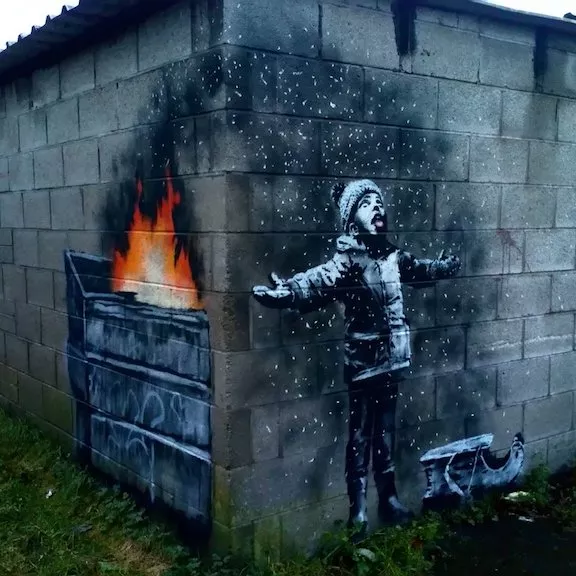 Banksy homeless white Christmas