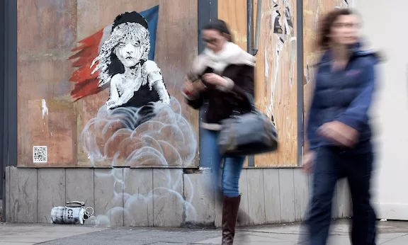 Banksy France Tear Gas Immigrants