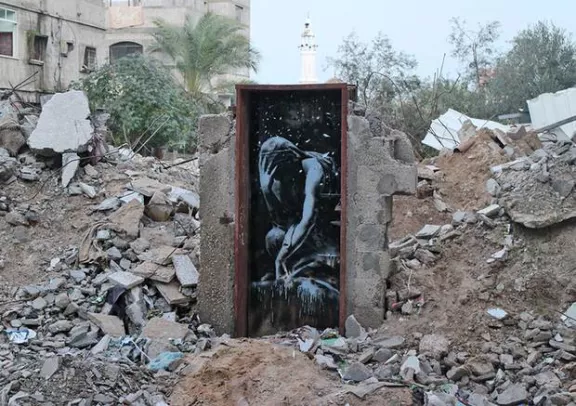 Banksy Gaza Bomb Damage