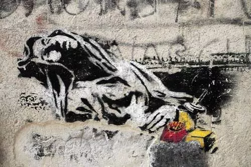 Banksy Naples IT fas food