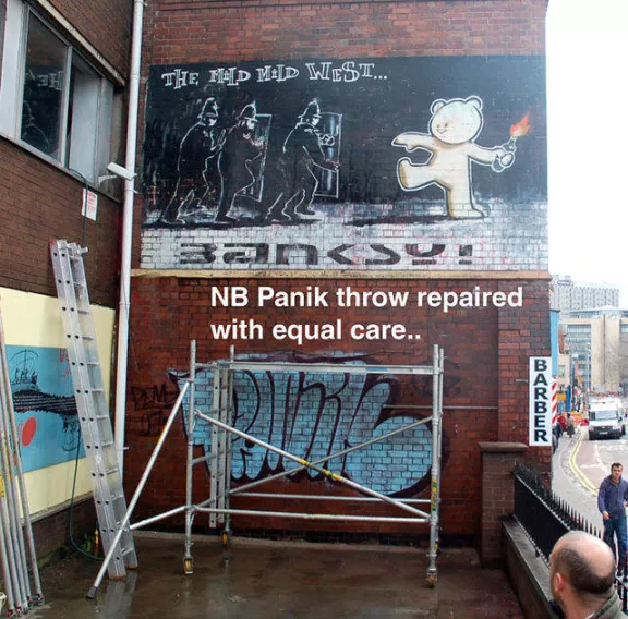 Banksy Bristol Deface Repair 01