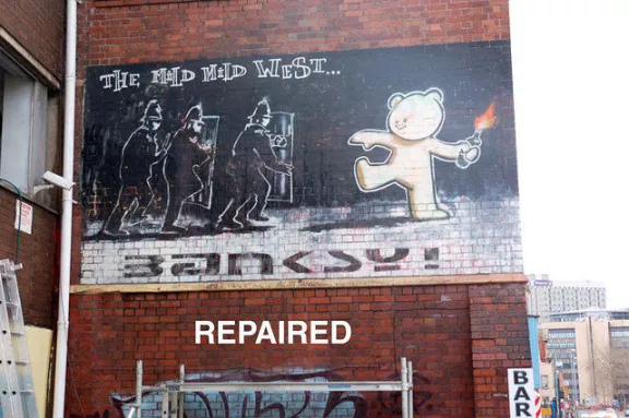 Banksy Bristol Deface Repair 02