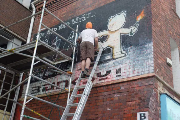 Banksy Bristol Deface Repair 04
