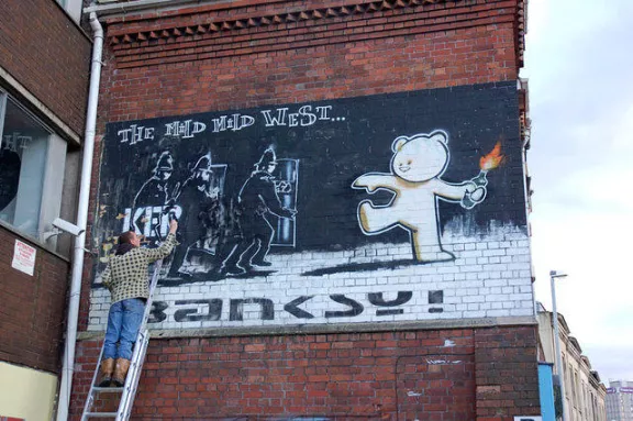 Banksy Bristol Deface Repair 06
