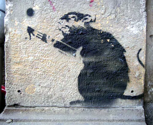 banksy berlin rat w pen