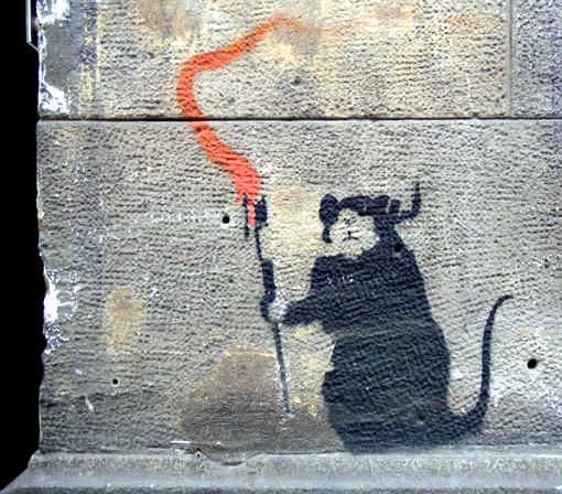 banksy berlin rat paints