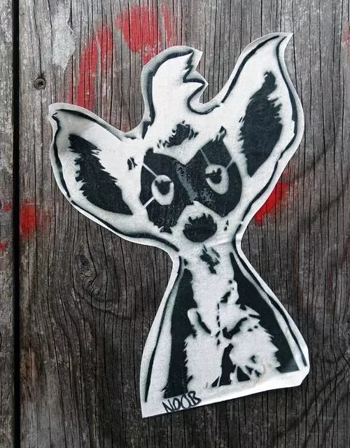 noob masked animal wheatpaste