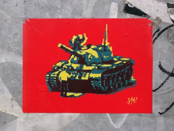 DE Hamburg MILS China Tank protest sticker ph TXMX