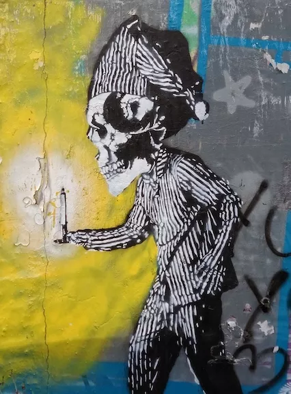 DE Hamburg skeleton w. candle ph TXMX