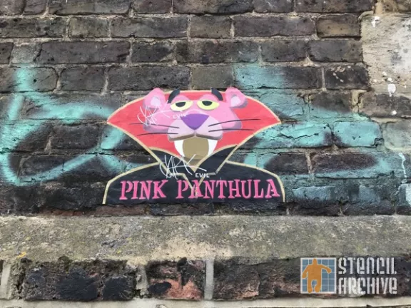UK London Brick Ln Pink Panthula on paper