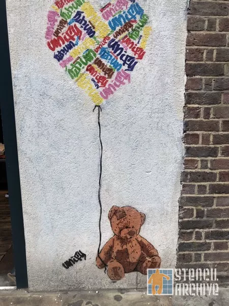 UK London Shoreditch Unity teddy bear