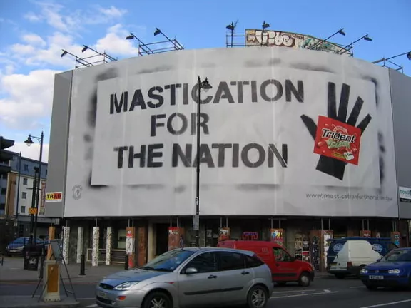 UK London faux stencil advert
