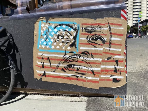 Bob Ross of Hip Hop MLK on flag