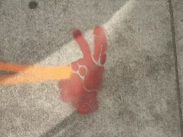 Sunshine Stencil Posse SF Lower Haight peace sign