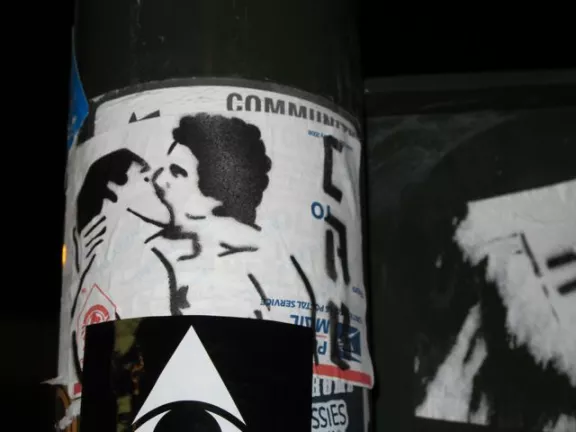 CAB men kissing Sticker