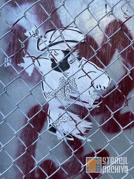 Jeremy Novy bear flexing wheatpaste