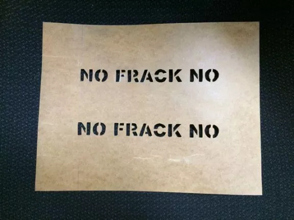Russell protest No Frack No