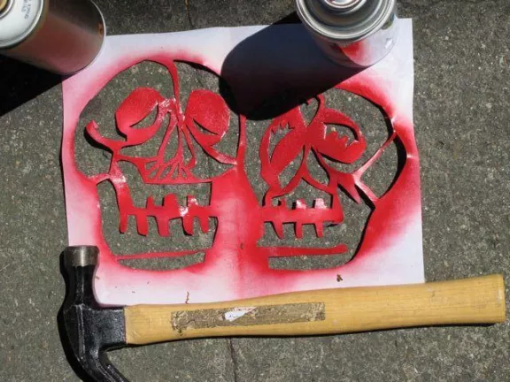 Michael Roman skulls cut out