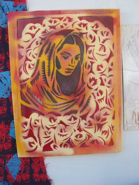 Michael Roman woman with covered head