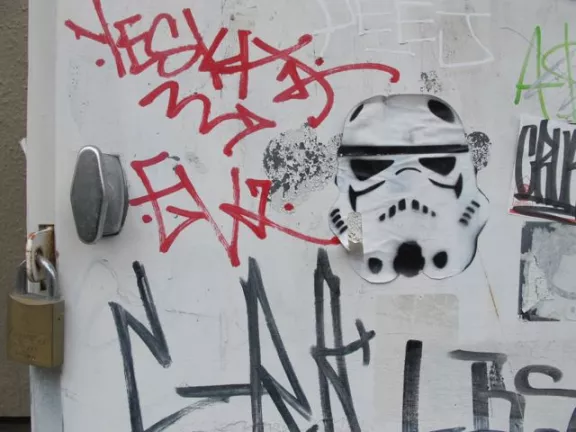 SF China Basin Star Wars stormtrooper sticker