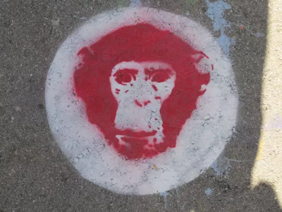 SF Clarion Alley Large Monkey Head