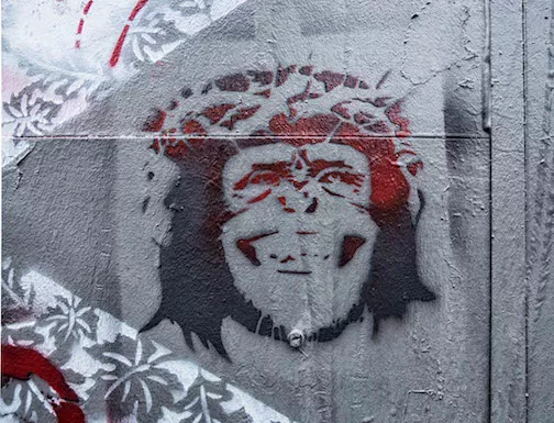 SF Clarion Alley monkey Jesus