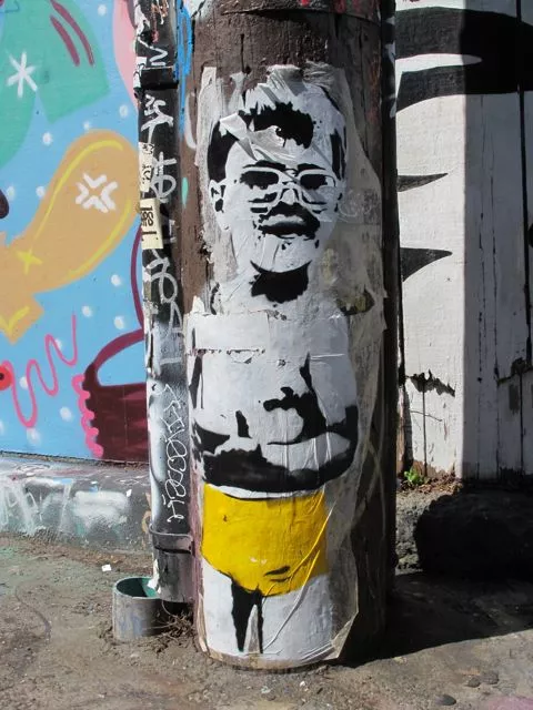 SF Clarion Alley yellow trunks on paper
