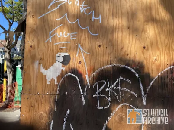 SF Lower Haight Duboce Park masked pixel dinosaur