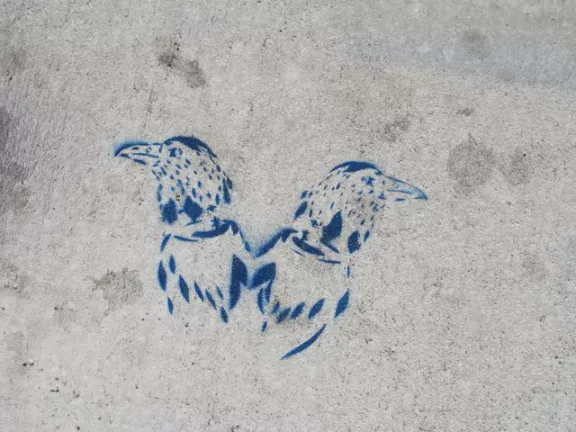 SF Lower Haight two bird heads
