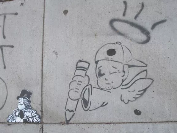 SF Upper Haight Ashbury drawing angel