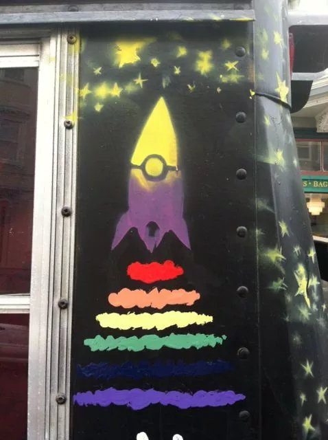 SF Upper Haight rocket on bus