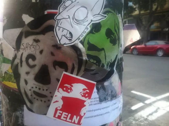 SF Upper Haight scary face sticker
