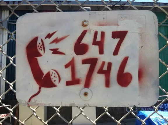 SF Bayview SCRAP phone number sign