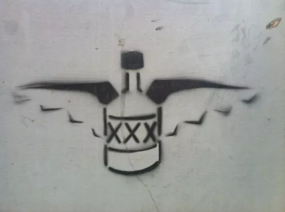 SF Golden Gate Park Tour de Fat flying xxx bottle