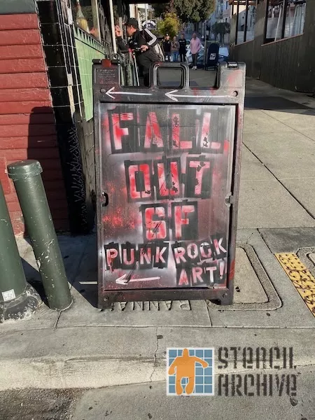 SF North Beach Fall Out SF sign