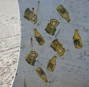 Josh MacPhee SF Ocean Beach Josh MacPhee bottles and locks