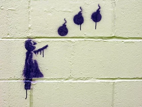 SF Geary Blvd Banksy spoof Bombs