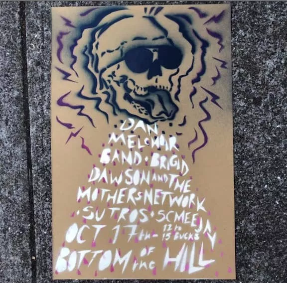SF Valencia St. BOTH Skull Poster