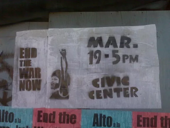 SF Mission Fist Raised End War Poster