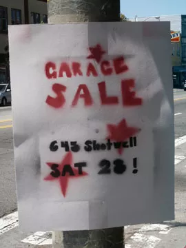 SF Valencia St. Garage Sale Poster