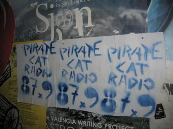 SF Valencia St. DAP Wall Pirate Cat Radio Poster