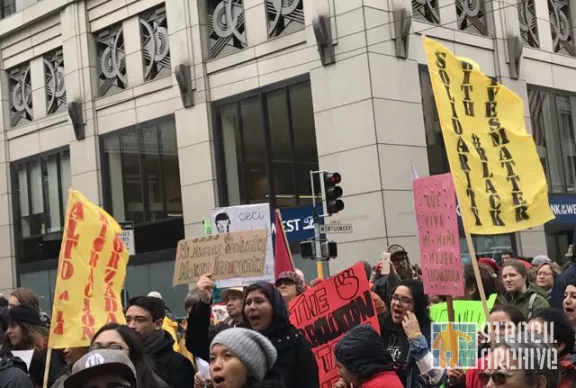 SF Protest J20 flags BLM