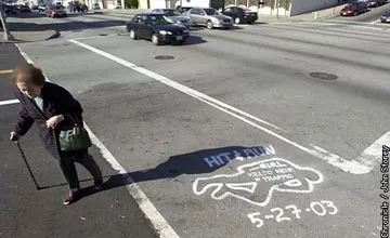 SF Protest Chron 53003 Hit and Run