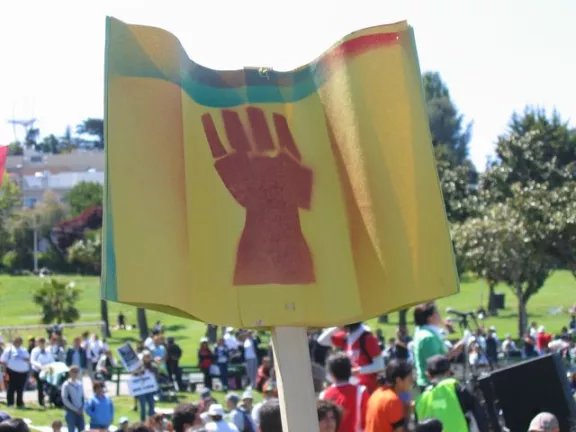 SF Protest May Day 2008 Red Fist