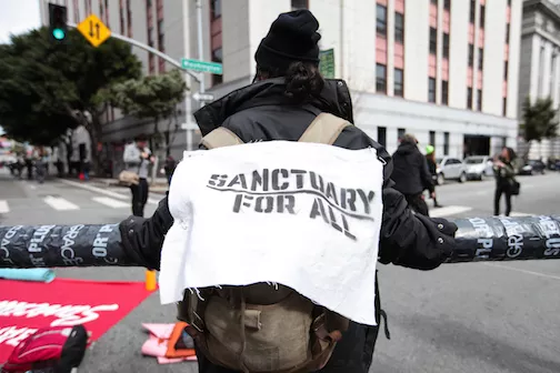 SF Financial District ICE protest photo - Ekevara Kitpowsong